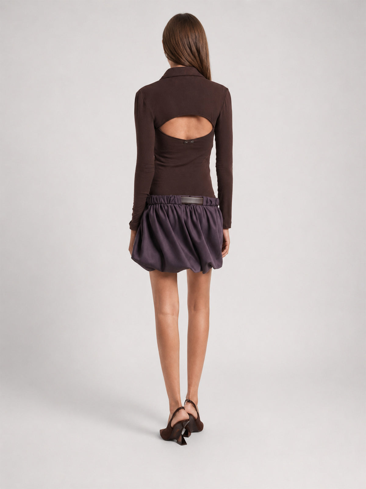Contrast Bubble Hem Mini Dress