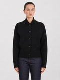 Ribbed Collar Button Knit Cardigan