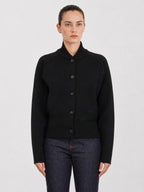 Ribbed Collar Button Knit Cardigan