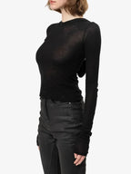 Sheer Hooded Long Sleeve Top