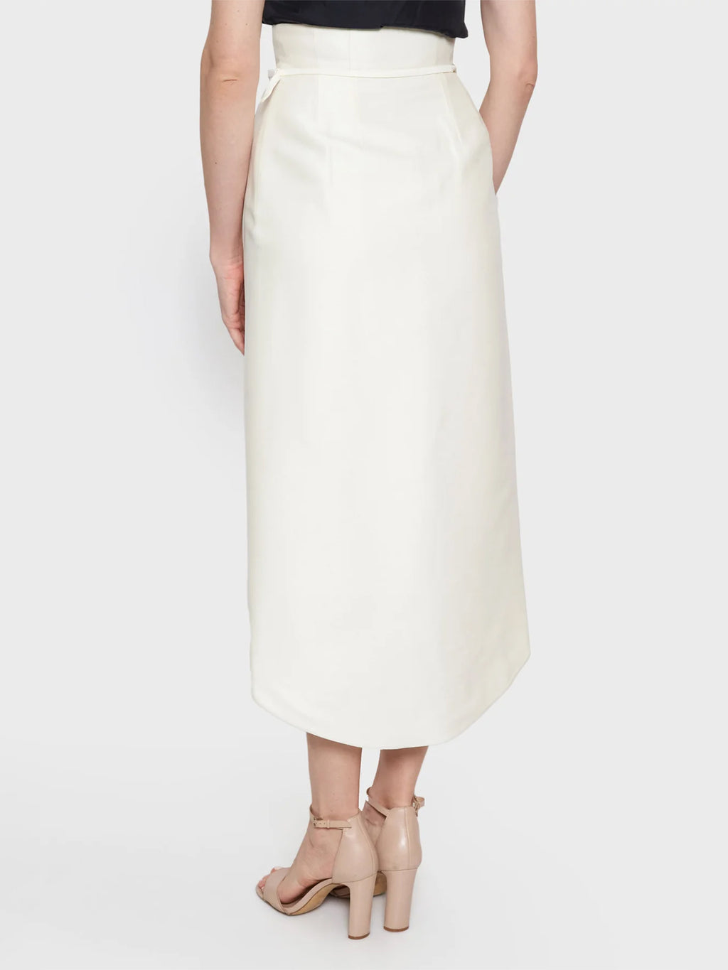 Elegant Layered Midi Skirt with Asymmetric Hem
