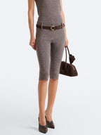 Heathered Slim-Fit Capri Pants