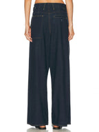 High Waist Wide Leg Denim Trousers