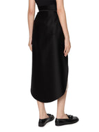 Elegant Layered Midi Skirt with Asymmetric Hem