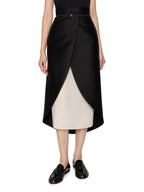 Elegant Layered Midi Skirt with Asymmetric Hem