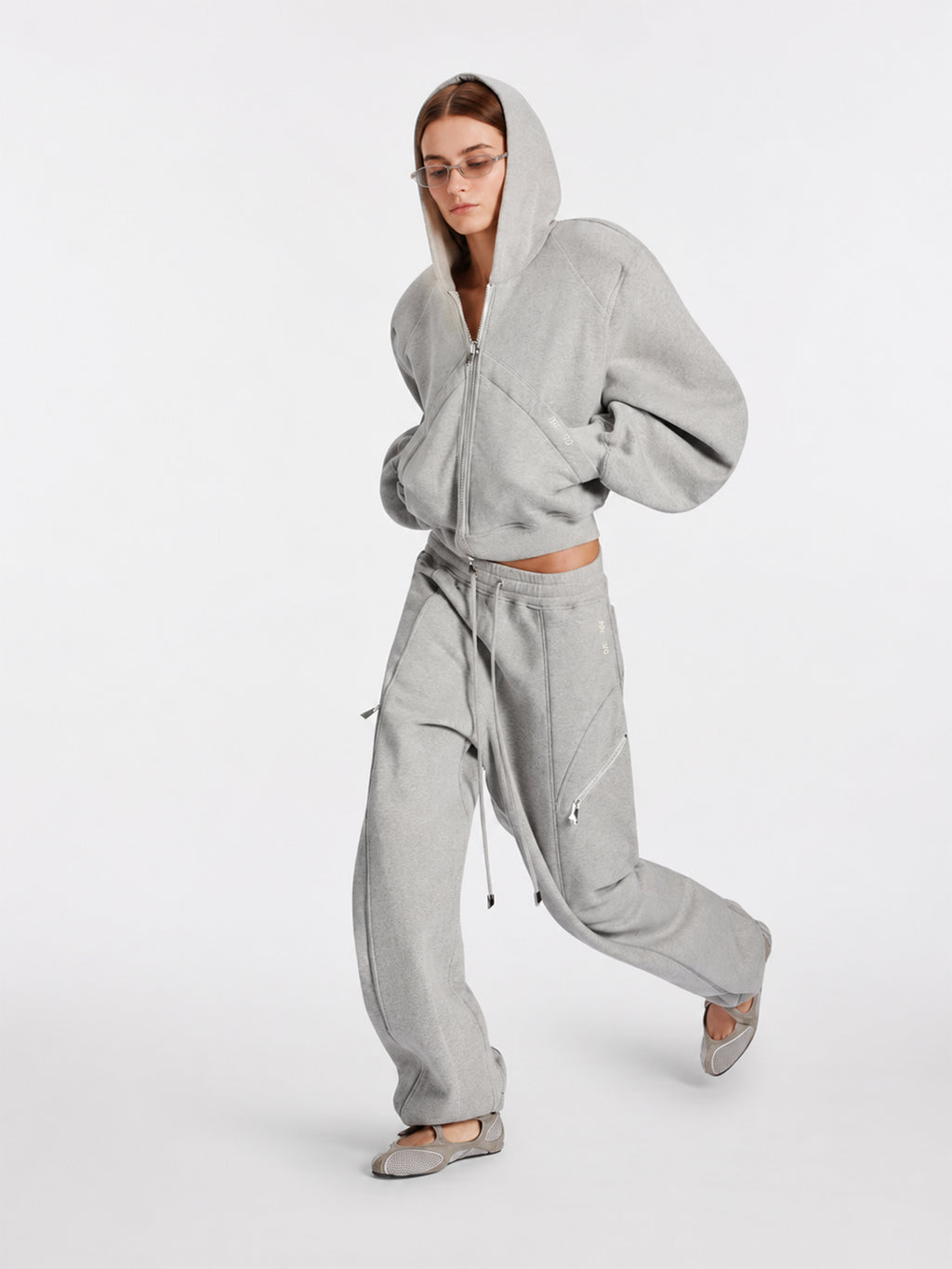 Cropped Zip-Up Hoodie Jacket