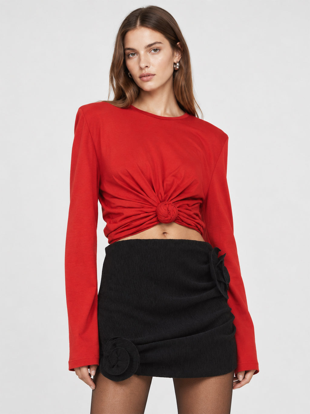 Twist Front Long Sleeve Top