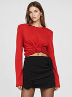 Twist Front Long Sleeve Top