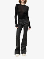 Sheer Hooded Long Sleeve Top