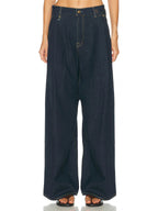 High Waist Wide Leg Denim Trousers