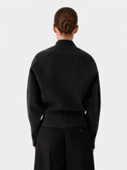Ribbed Collar Button Knit Cardigan