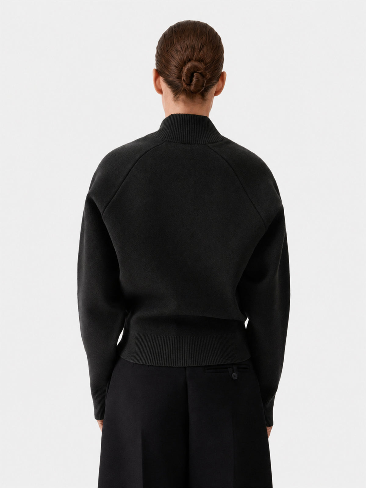 Ribbed Collar Button Knit Cardigan