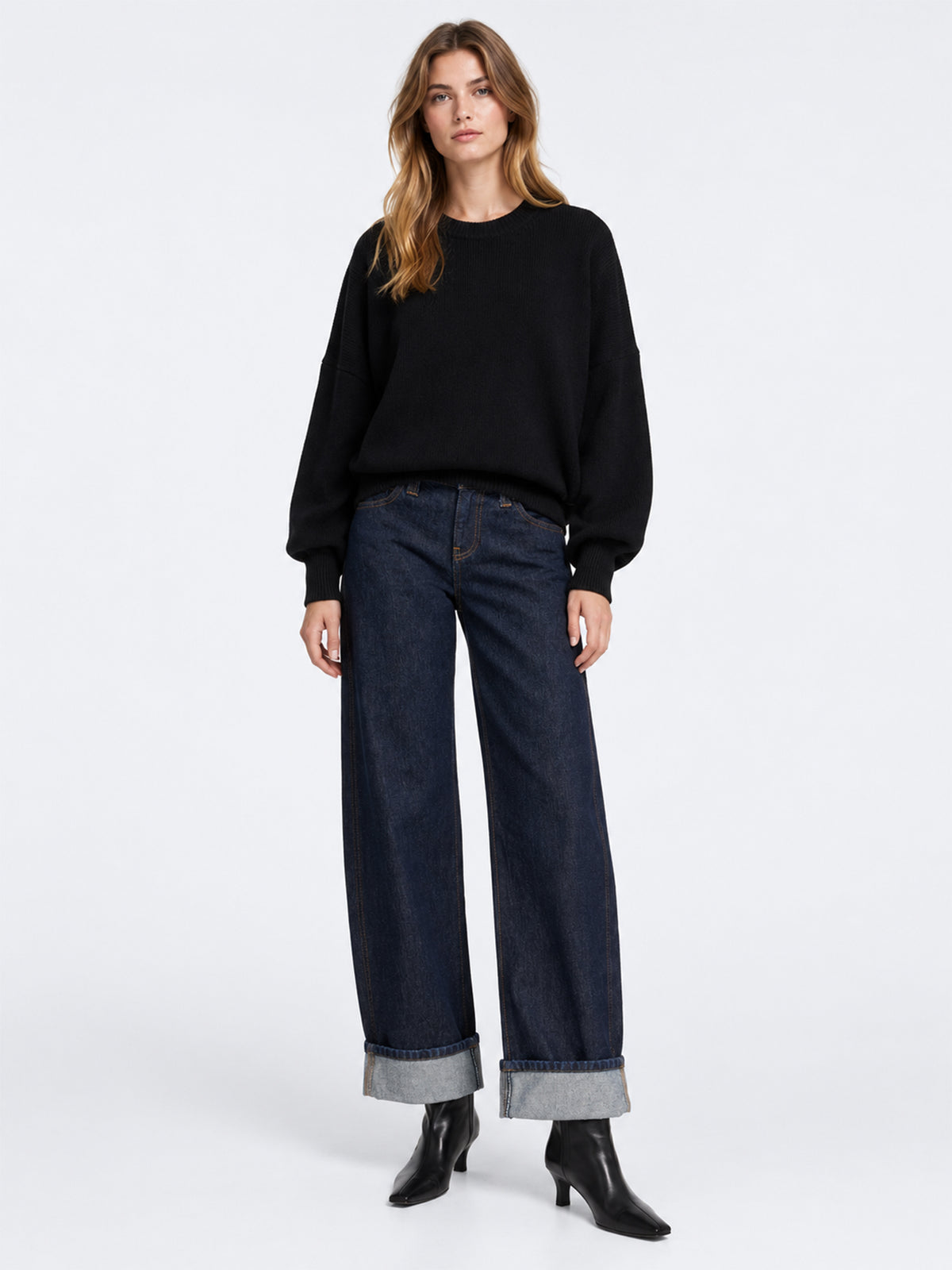 High Waist Wide Leg Vintage Denim Jeans