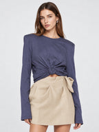 Twist Front Long Sleeve Top