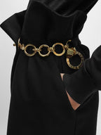Black Buckle Wrap Mini Skirt