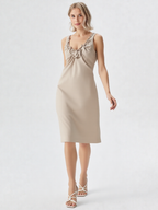 Ruffled V-Neck Midi Dress