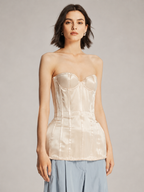 Champagne Satin Corset Top