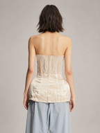 Champagne Satin Corset Top