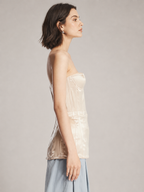 Champagne Satin Corset Top