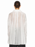White Sheer Drawstring Blouse