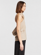 Beige Cross Halter Top