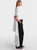 White High-Low Mock Neck Tunic Top