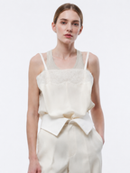 Ivory Lace Trim Camisole Top