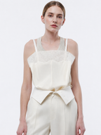 Ivory Lace Trim Camisole Top