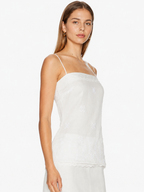 White Embroidered Cami Top