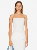 White Embroidered Cami Top