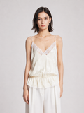 Ivory Lace Peplum Cami Top