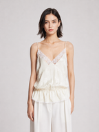 Ivory Lace Peplum Cami Top