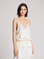 Ivory Lace Peplum Cami Top