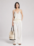 Ivory Lace Peplum Cami Top