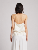 Ivory Lace Peplum Cami Top