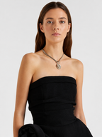 Black Strapless Peplum Mini Dress