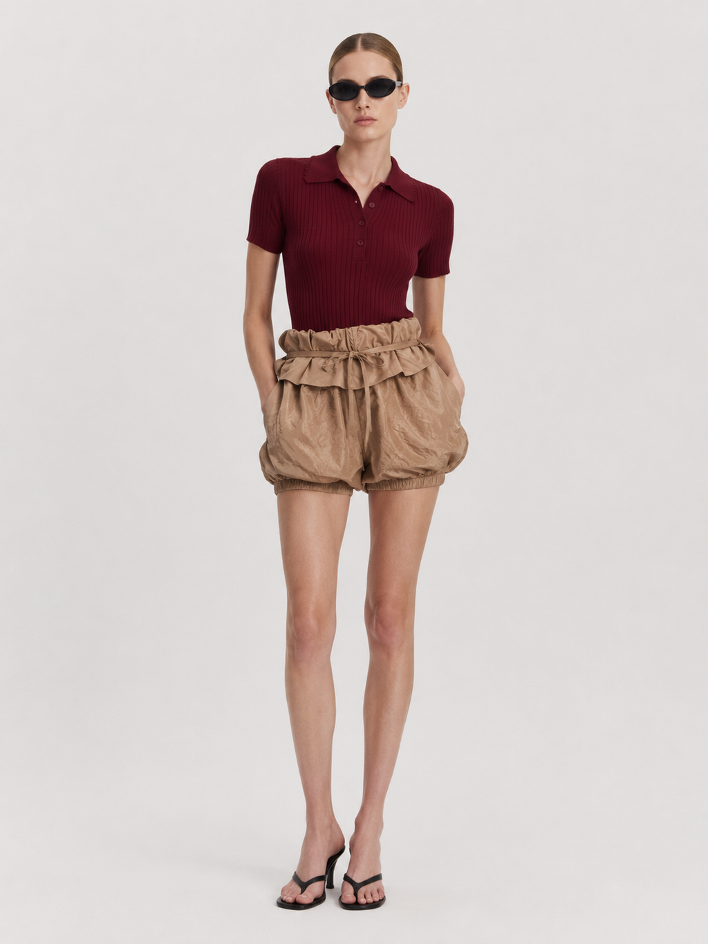 Ruffle Waist Bubble Shorts