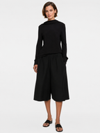 Black Pleated Culotte Pants
