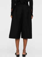 Black Pleated Culotte Pants
