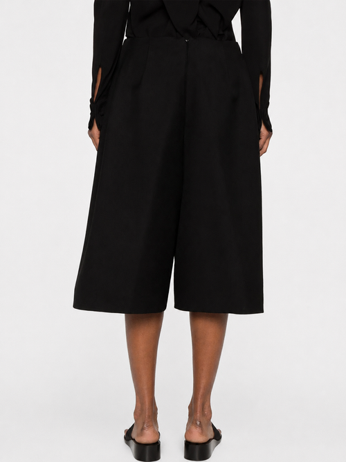 Black Pleated Culotte Pants