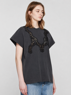 White Lace Appliqué Tee