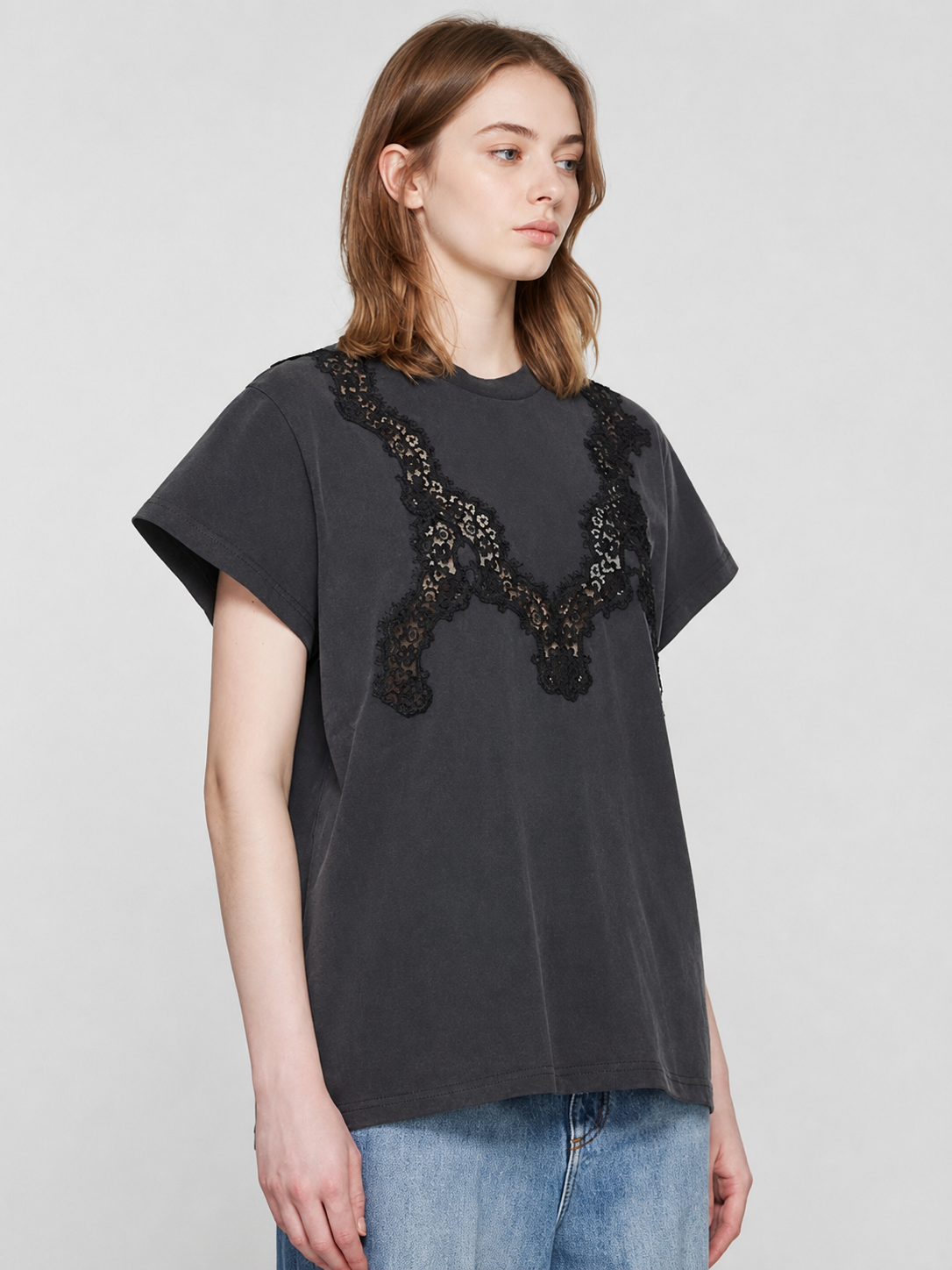 White Lace Appliqué Tee