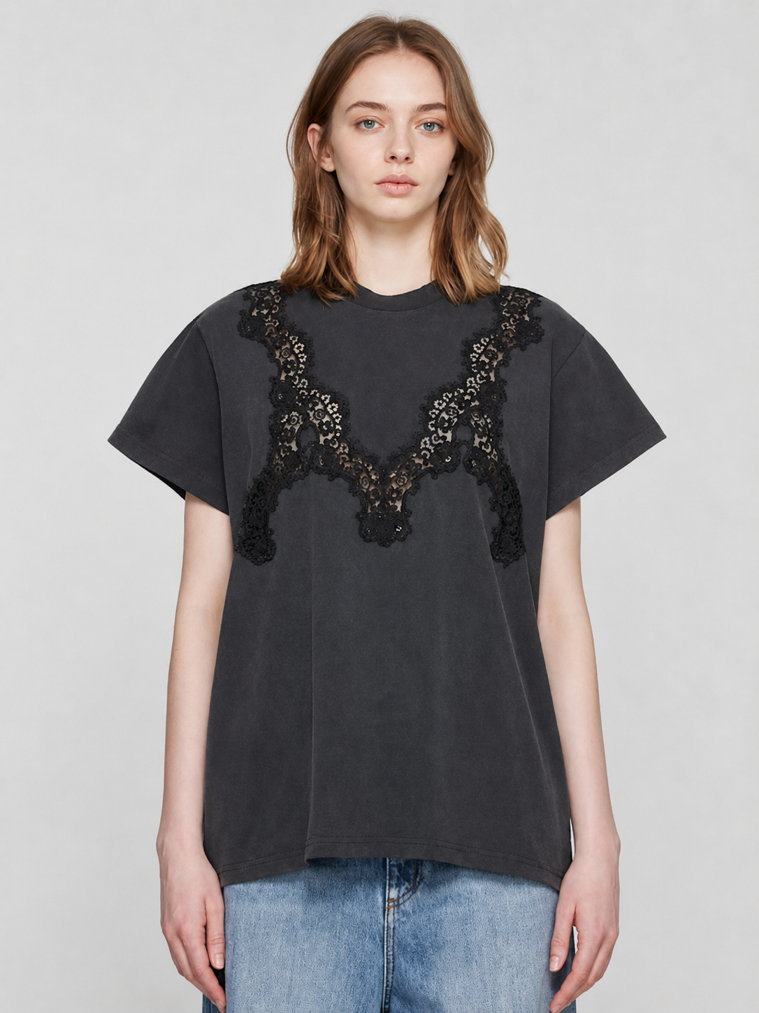 White Lace Appliqué Tee