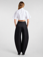 White Mock Neck Cropped Tee