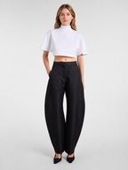 White Mock Neck Cropped Tee