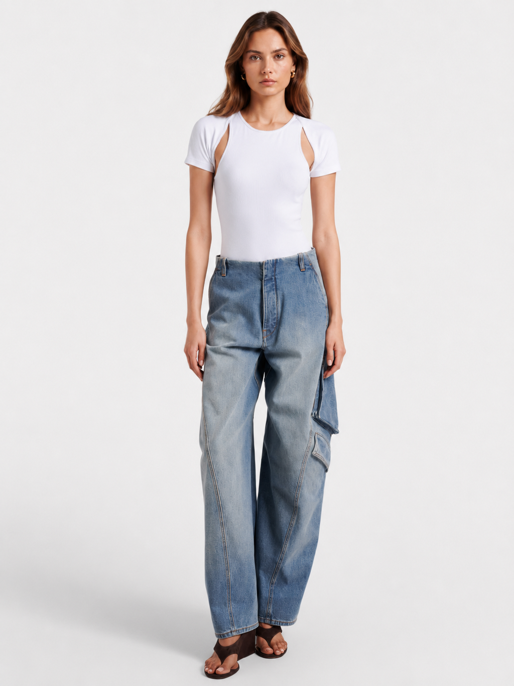 Cutout Layered Ribbed Top