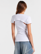 Cutout Layered Ribbed Top