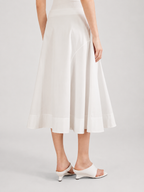 White A-Line Midi Skirt