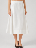 White A-Line Midi Skirt