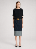 Black Structured Button Top